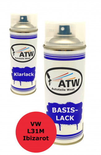 Autolack für VW L31M Ibizarot +400ml Klarlack Set